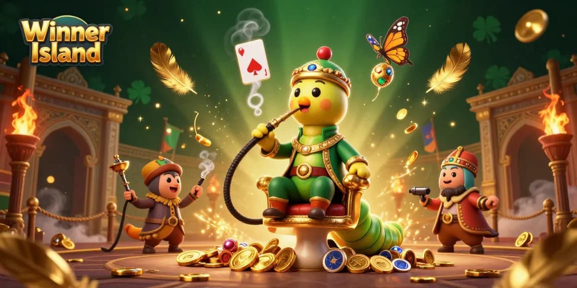 Experience thrilling gameplay at Winner Island Casino with vibrant characters and game elements.