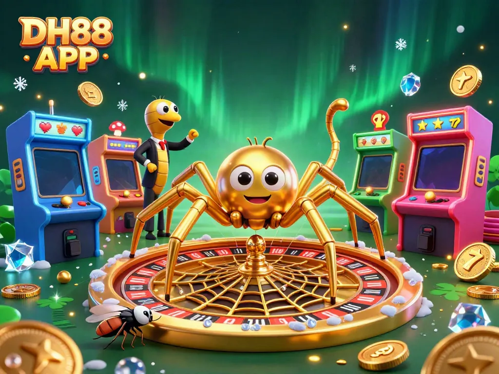 Experience thrilling bets with the DH88 APP featuring a vibrant roulette-themed scene.