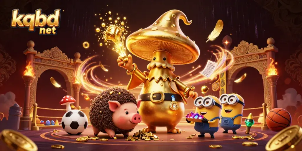 Engage in victory with kqbd net in a vibrant sports betting scene showcasing magic and treasures.