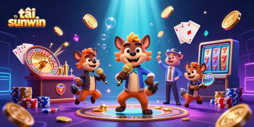 Experience the excitement of tải sunwin at a dynamic comedy casino with quirky hyena characters.